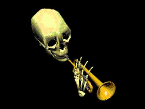 Detail Skeleton Playing Trombone Nomer 21