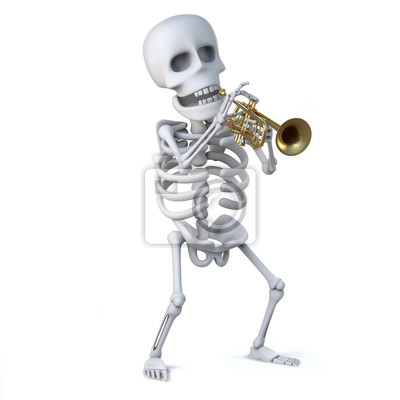 Detail Skeleton Playing Trombone Nomer 24