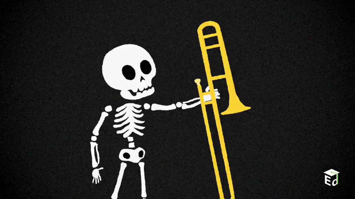Detail Skeleton Playing Trombone Nomer 4