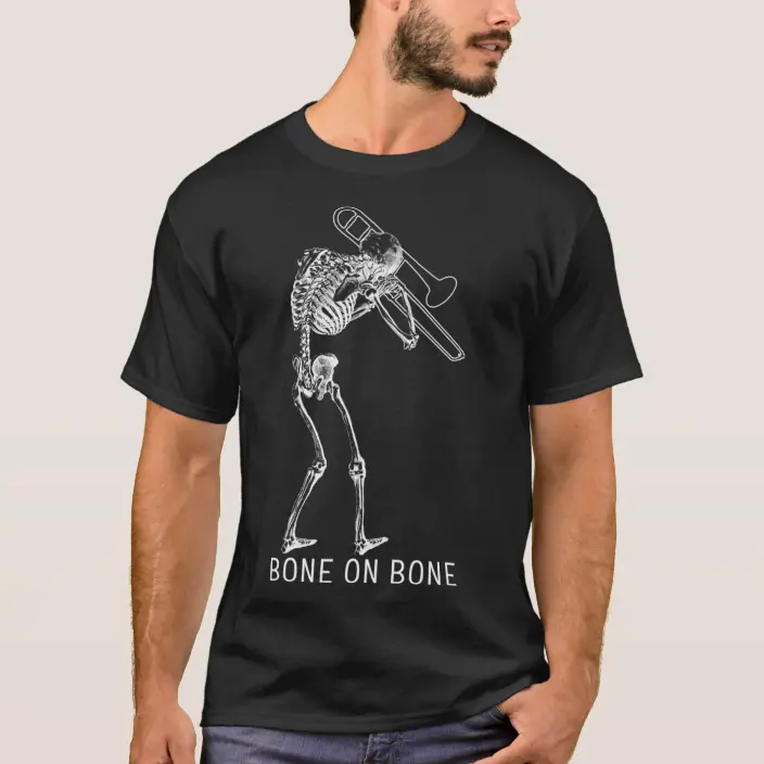 Detail Skeleton Playing Trombone Nomer 31