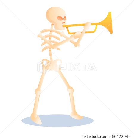 Detail Skeleton Playing Trombone Nomer 33