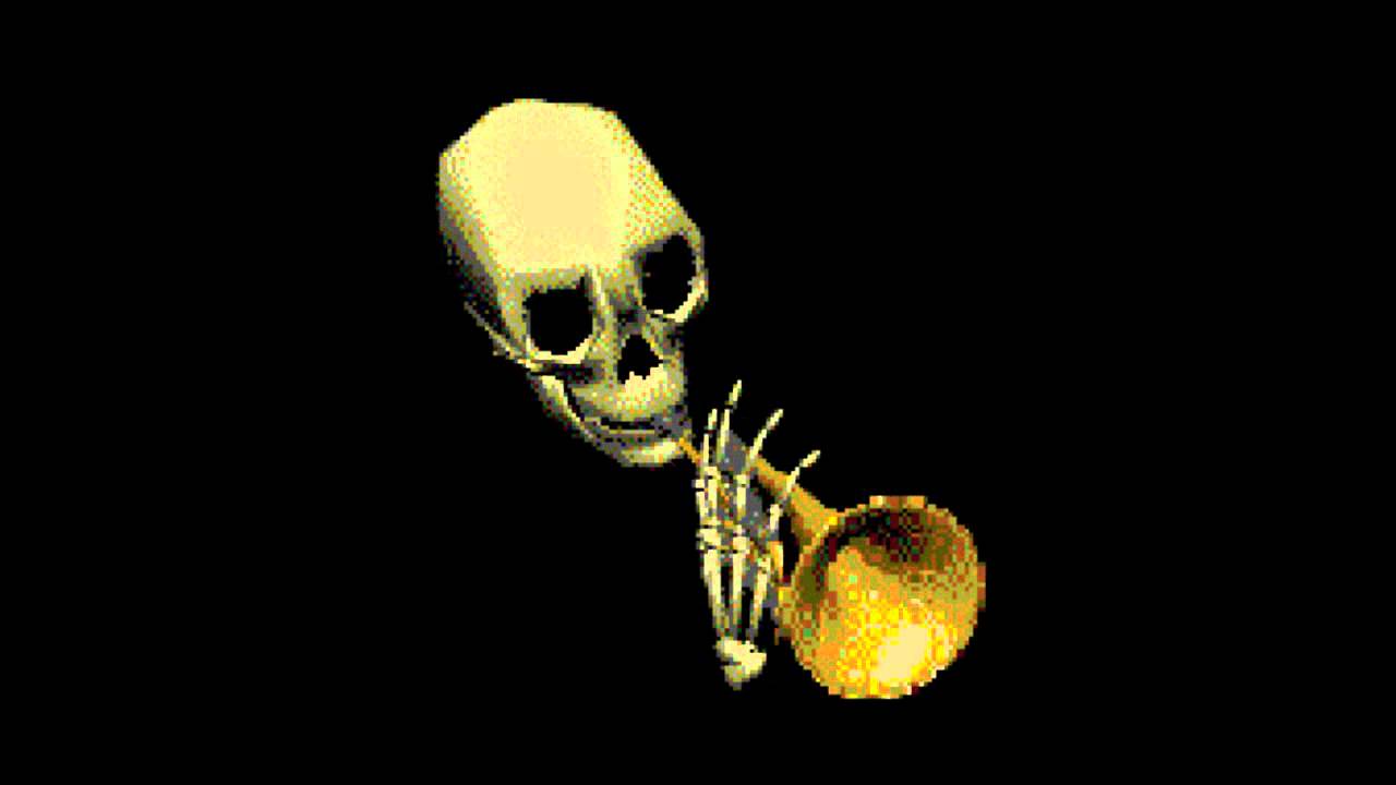 Detail Skeleton Playing Trombone Nomer 34