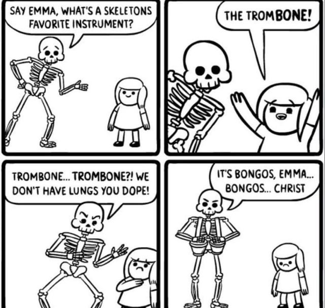 Detail Skeleton Playing Trombone Nomer 40
