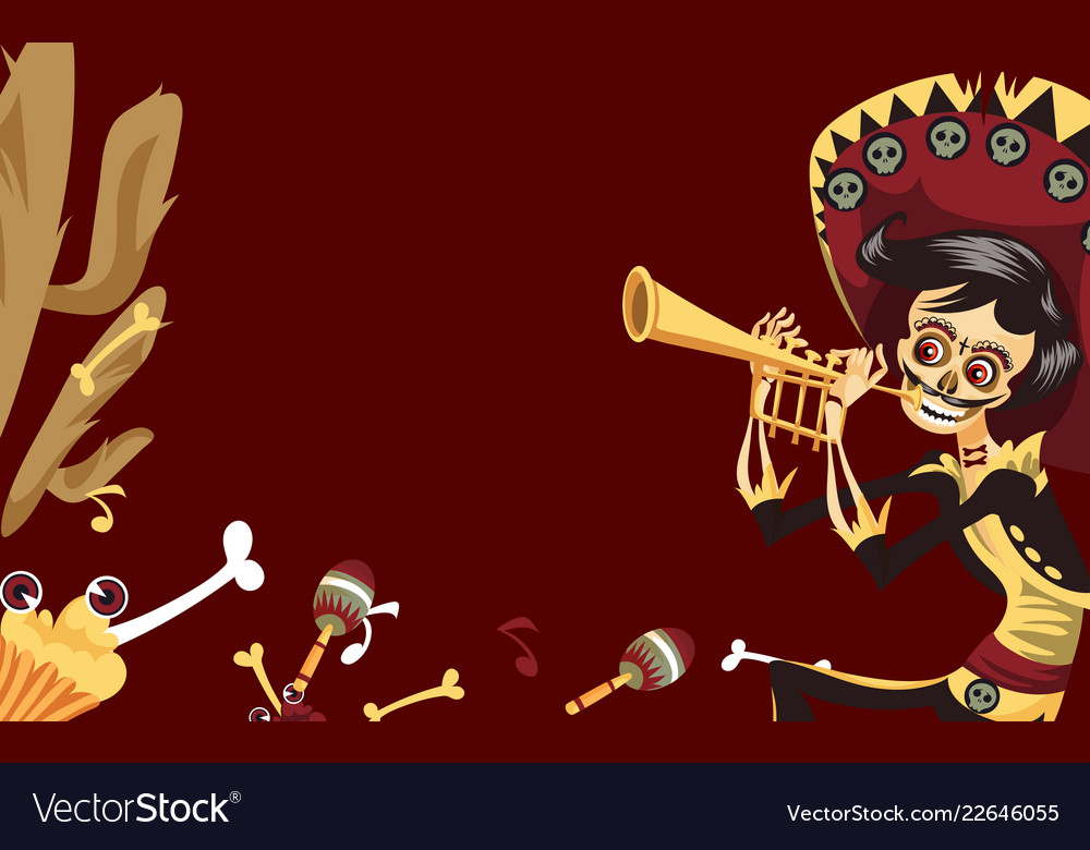 Detail Skeleton Playing Trombone Nomer 41