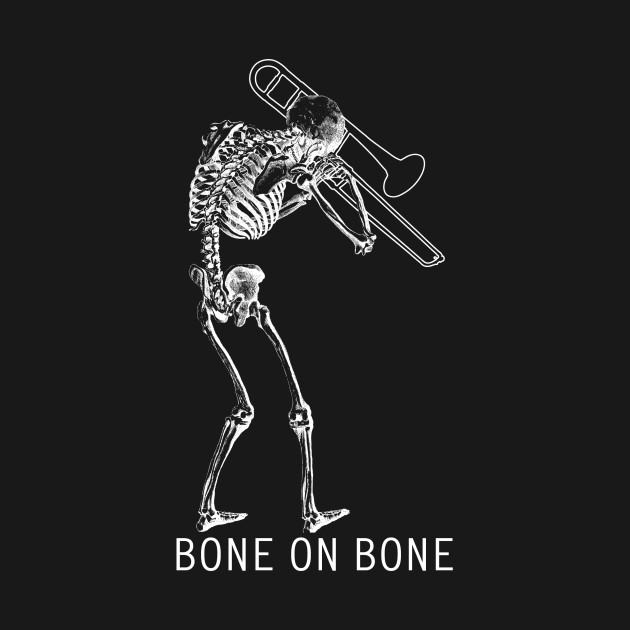Detail Skeleton Playing Trombone Nomer 44