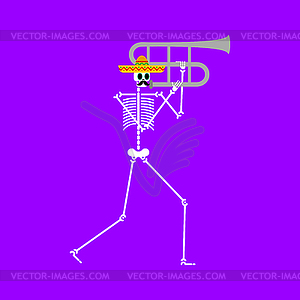 Detail Skeleton Playing Trombone Nomer 46