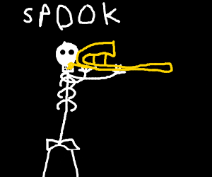 Detail Skeleton Playing Trombone Nomer 55