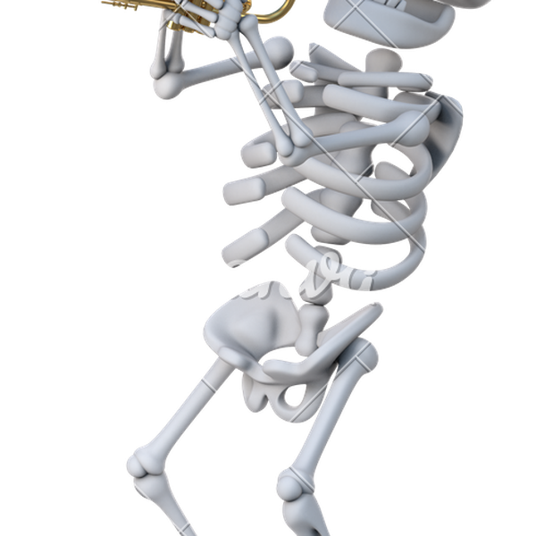 Detail Skeleton Playing Trombone Nomer 56