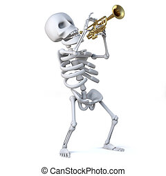 Detail Skeleton Playing Trombone Nomer 10