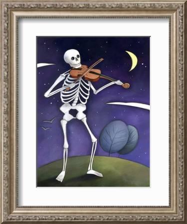 Detail Skeleton Playing Violin Painting Nomer 7