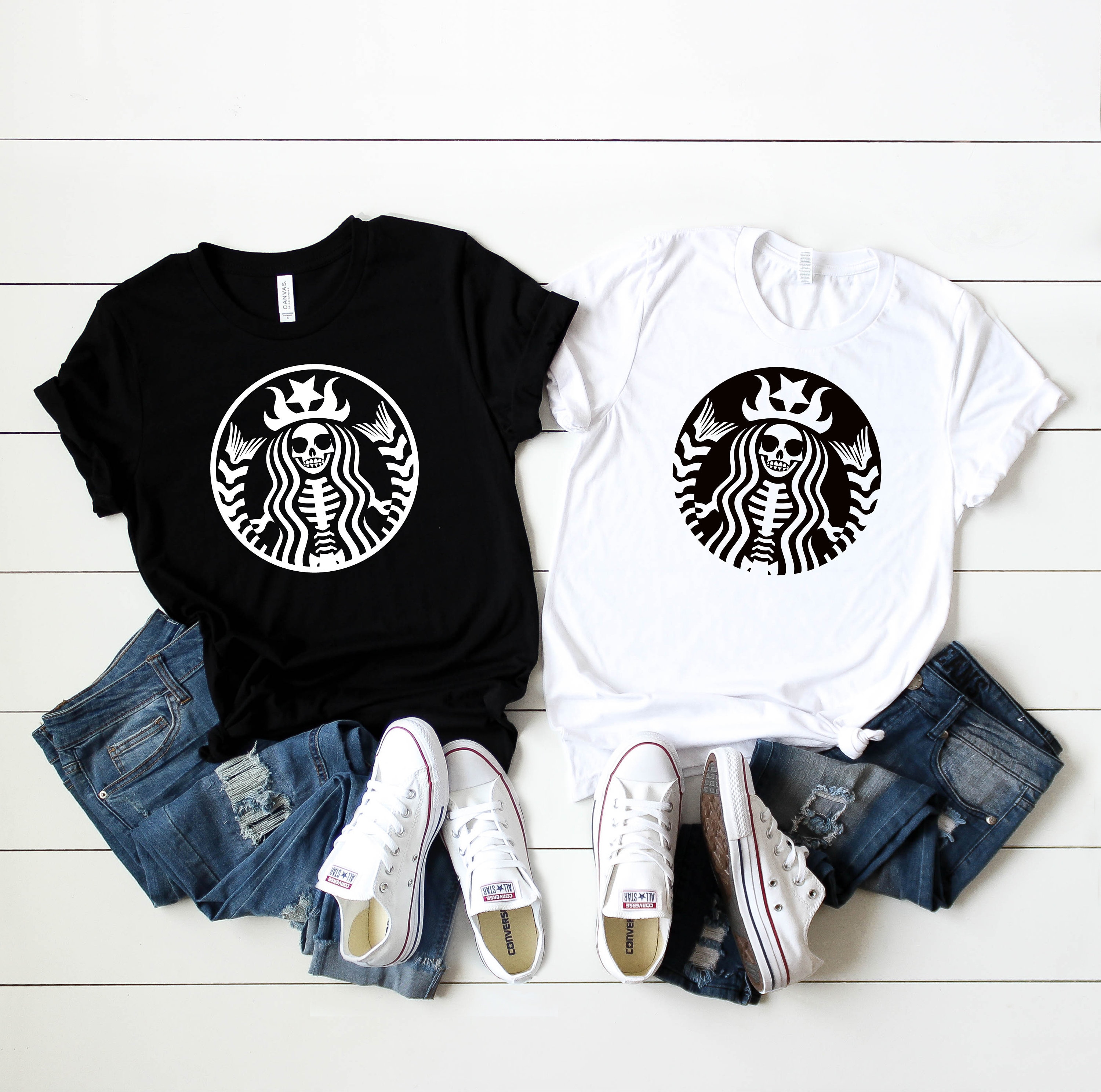 Detail Skeleton Starbucks Shirt Nomer 13