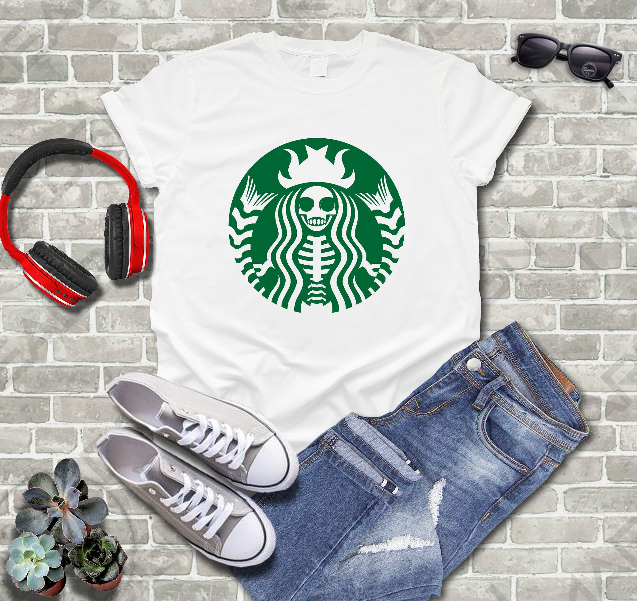 Detail Skeleton Starbucks Shirt Nomer 22