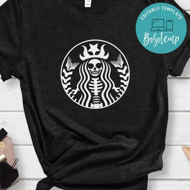 Detail Skeleton Starbucks Shirt Nomer 6