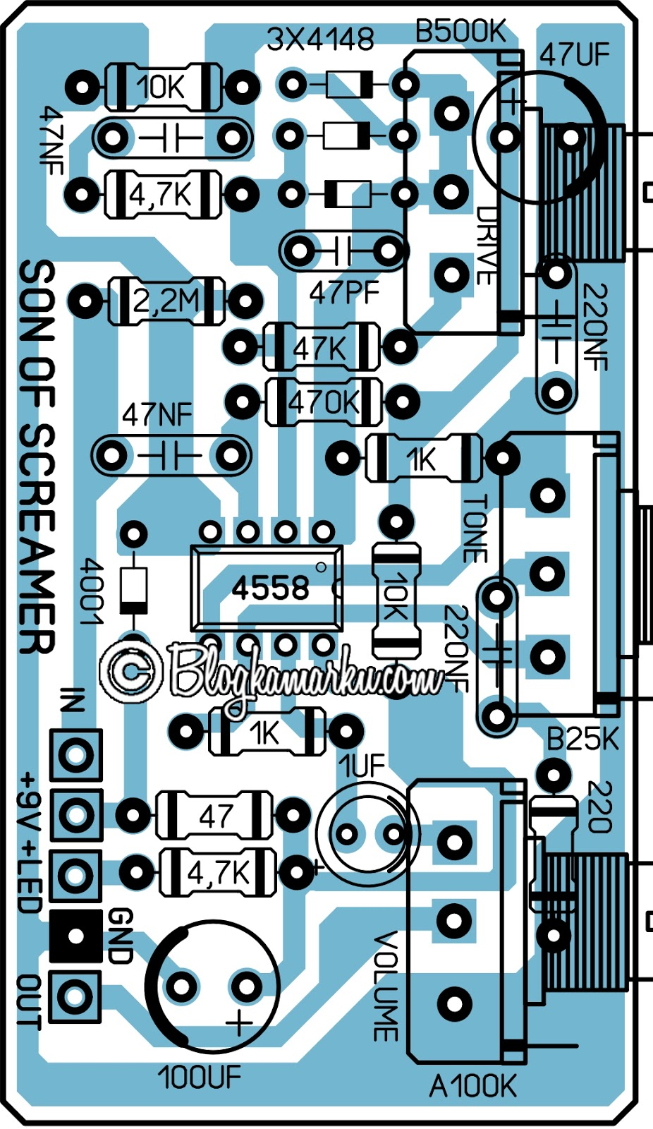 Detail Skema Efek Gitar Distorsi Nomer 6