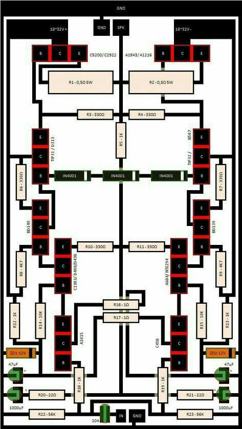 Detail Skema Power Amplifier Rakitan Nomer 15