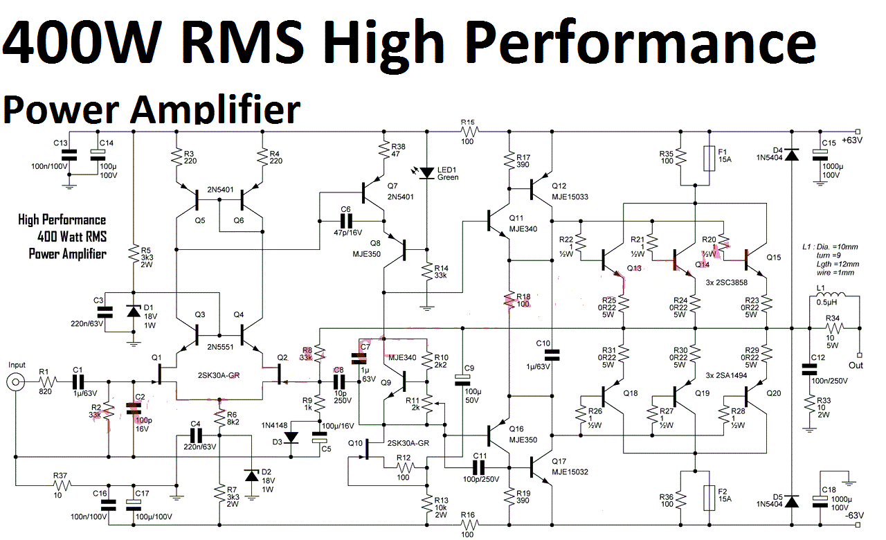 Detail Skema Power Amplifier Rakitan Nomer 7