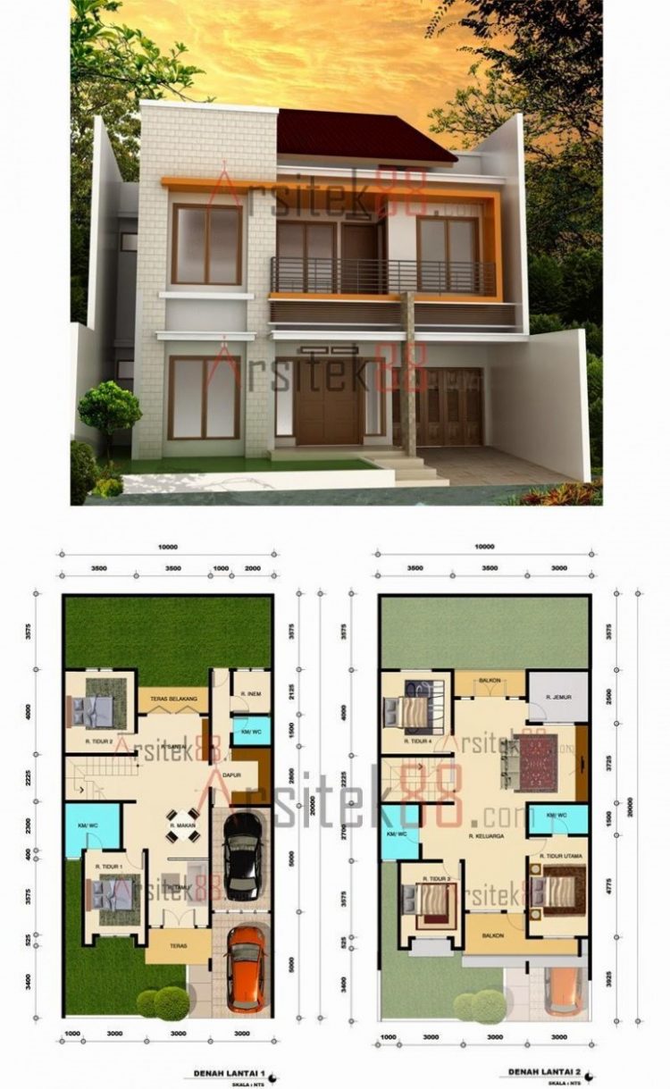 Detail Sket Gambar Rumah Minimalis 2 Lantai Nomer 3