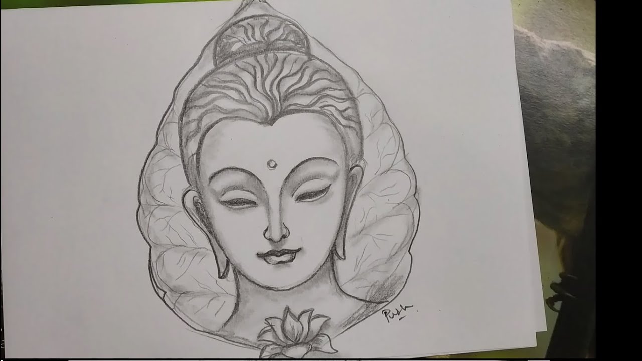 Sketch Buddha Pencil Drawing - KibrisPDR