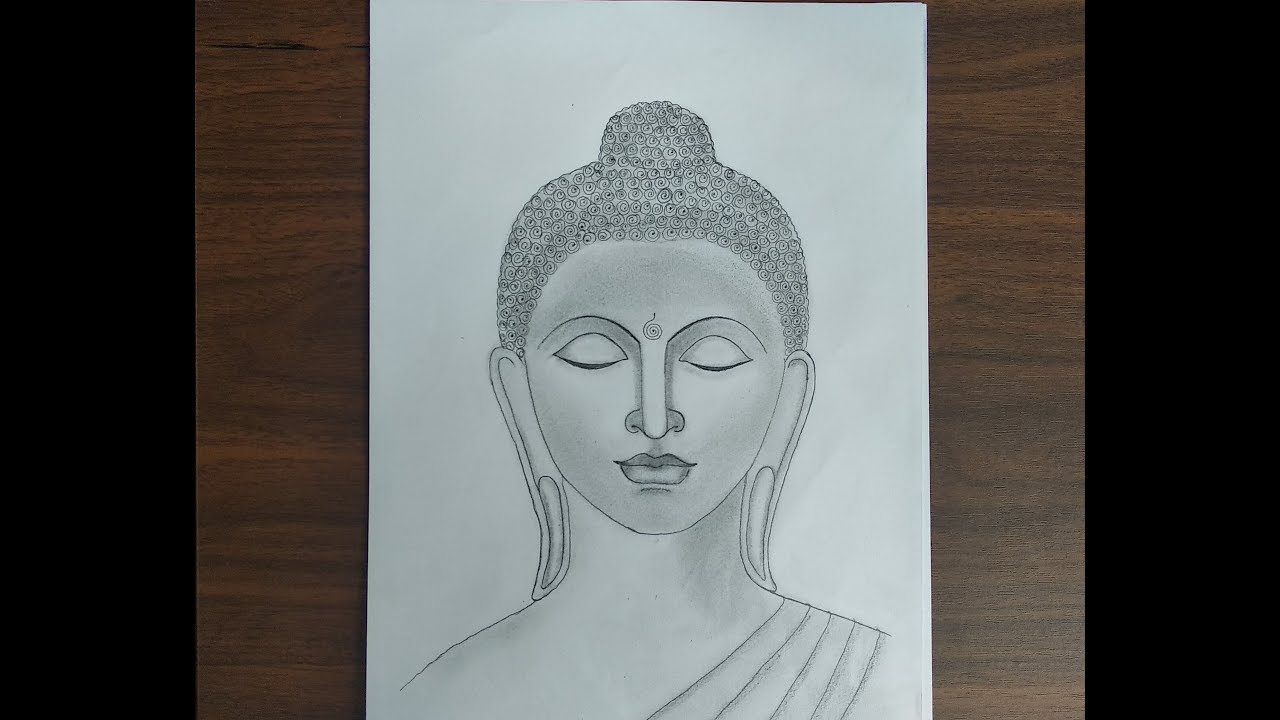 Detail Sketch Buddha Pencil Drawing Nomer 3