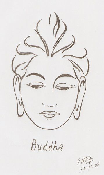 Detail Sketch Buddha Pencil Drawing Nomer 50
