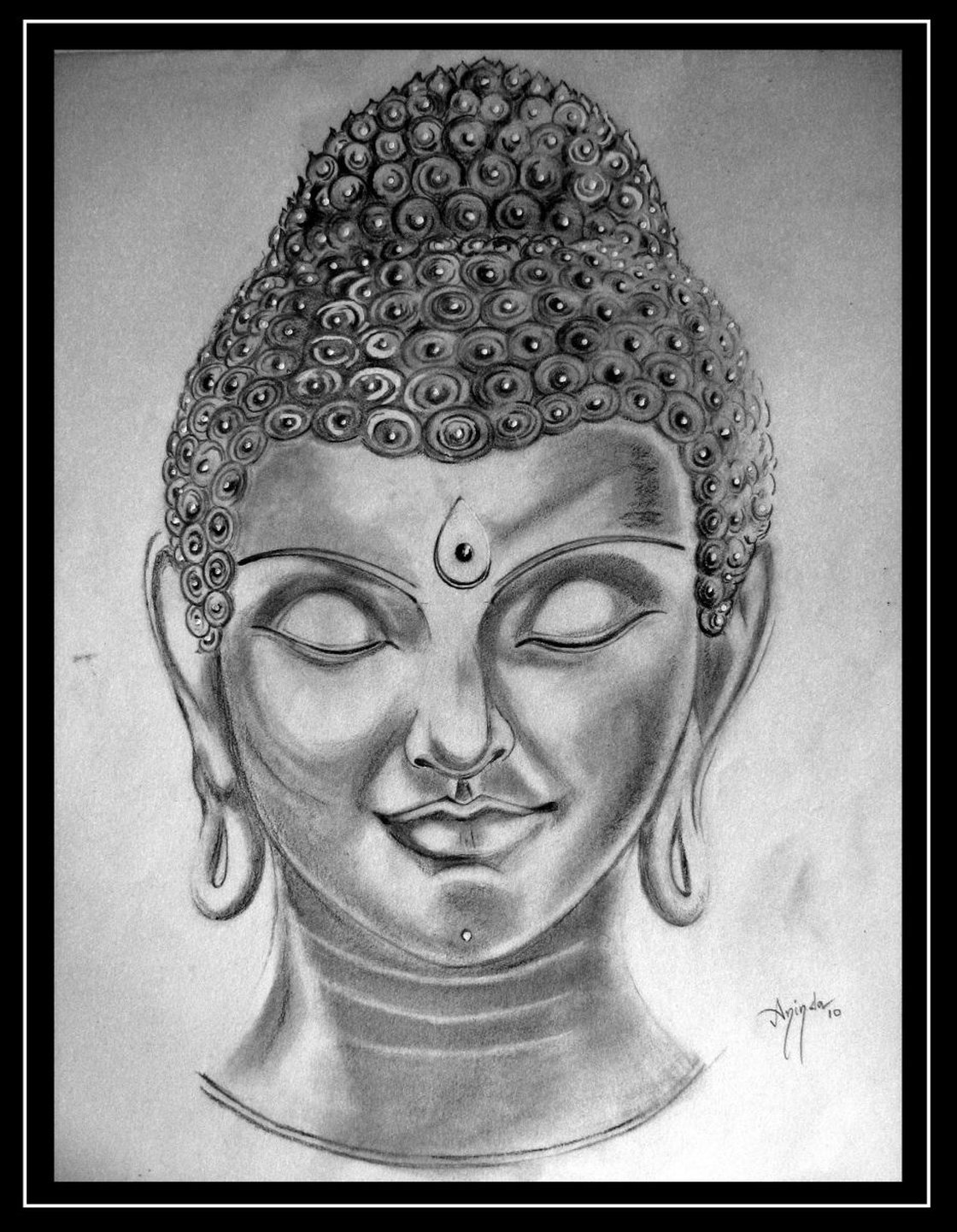 Detail Sketch Buddha Pencil Drawing Nomer 52