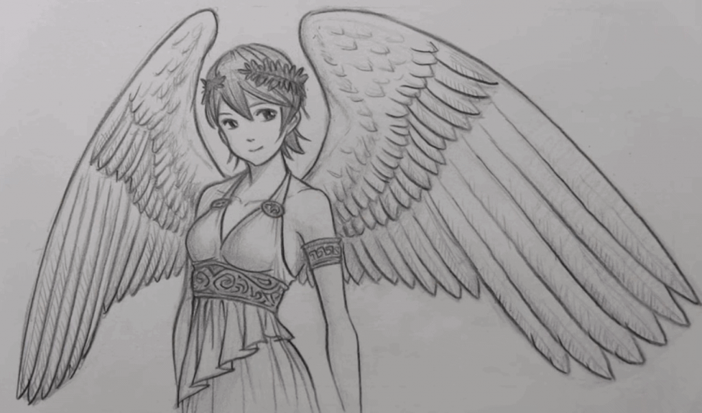 Detail Sketch How To Draw Angel Wings Nomer 32