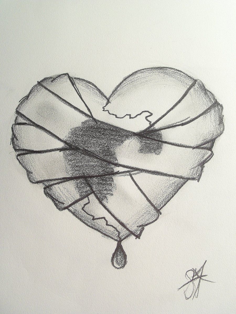 Detail Sketches Of Broken Heart Nomer 2