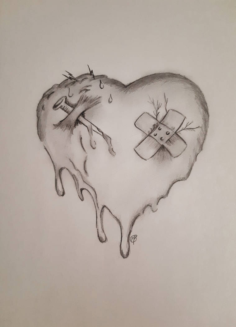 Detail Sketches Of Broken Heart Nomer 18