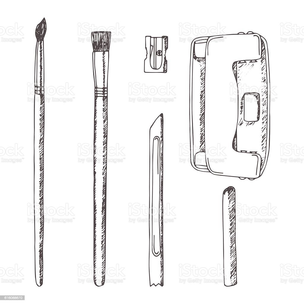 Detail Sketsa Alat Tulis Nomer 58