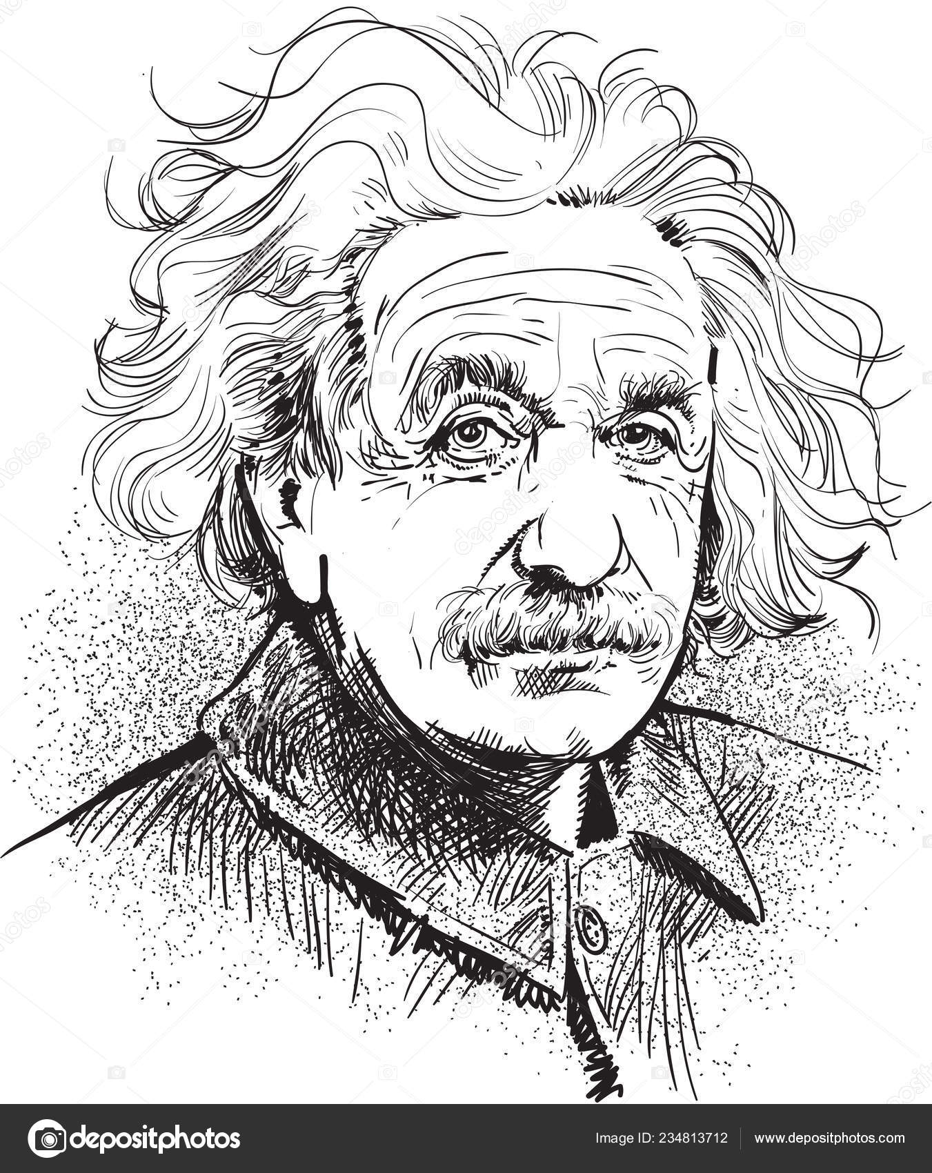 Detail Sketsa Albert Einstein Nomer 15