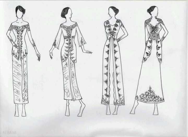 Detail Sketsa Baju Gaun Nomer 41