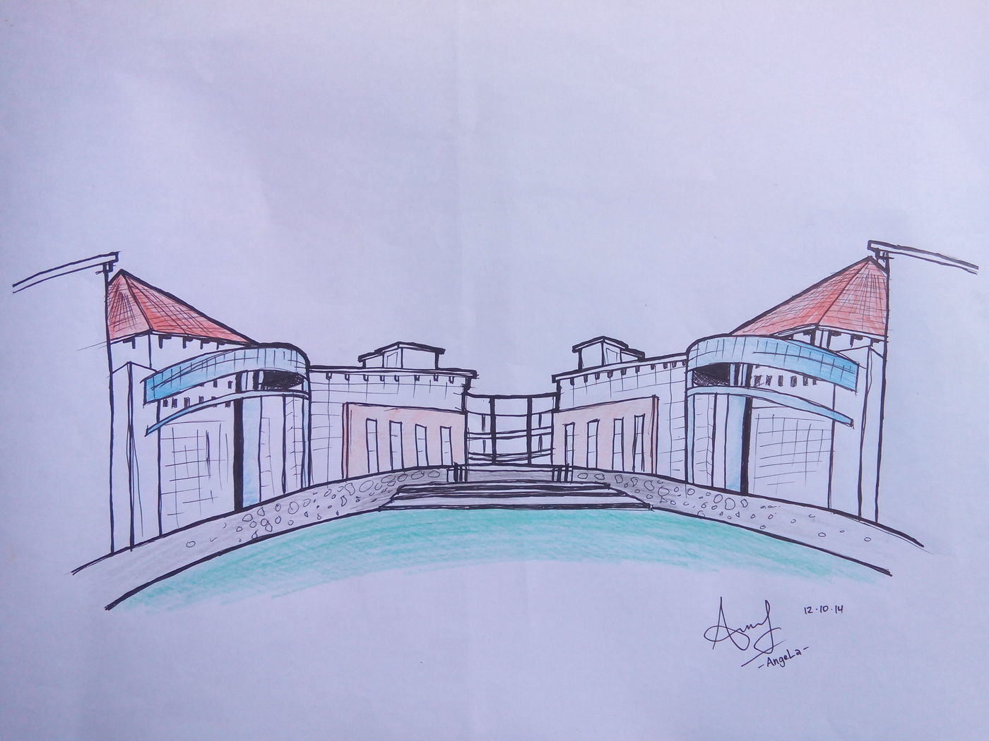 Detail Sketsa Bangunan Gedung Nomer 12