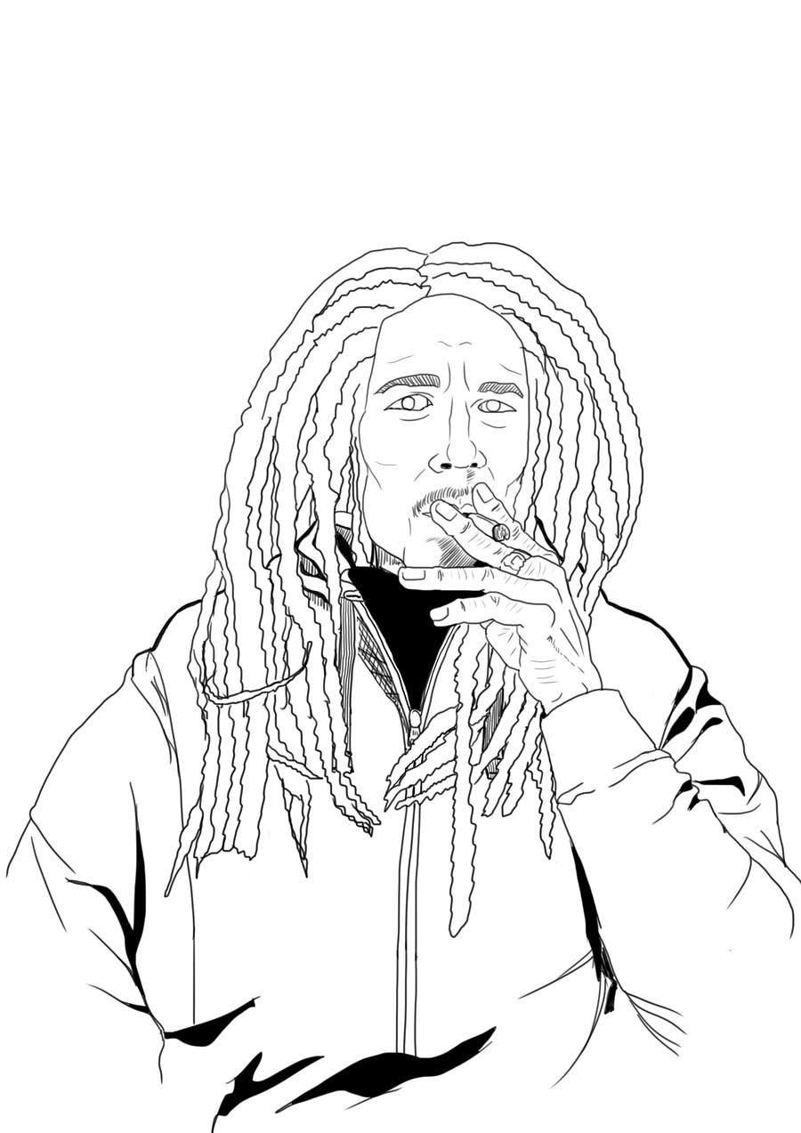 Detail Sketsa Bob Marley Nomer 13