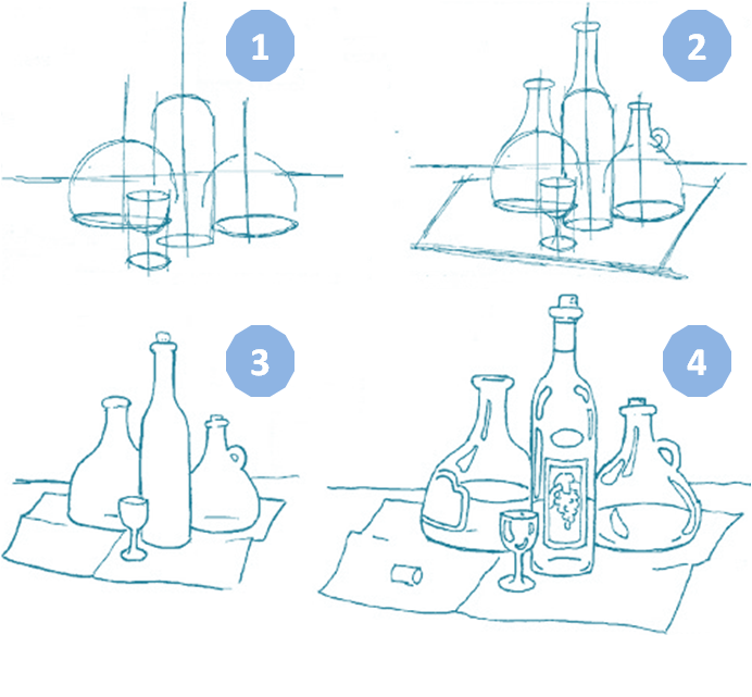 Detail Sketsa Botol Dan Gelas Nomer 15