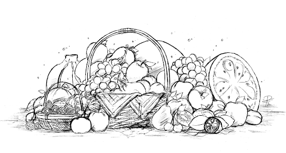 Detail Sketsa Buah Buahan Dalam Keranjang Nomer 32