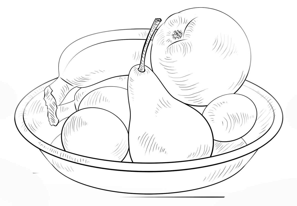 Detail Sketsa Buah Buahan Dalam Keranjang Nomer 45