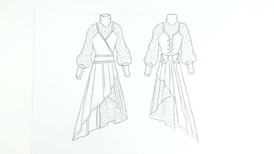 Detail Sketsa Desain Baju Wanita Lengan Panjang Nomer 11