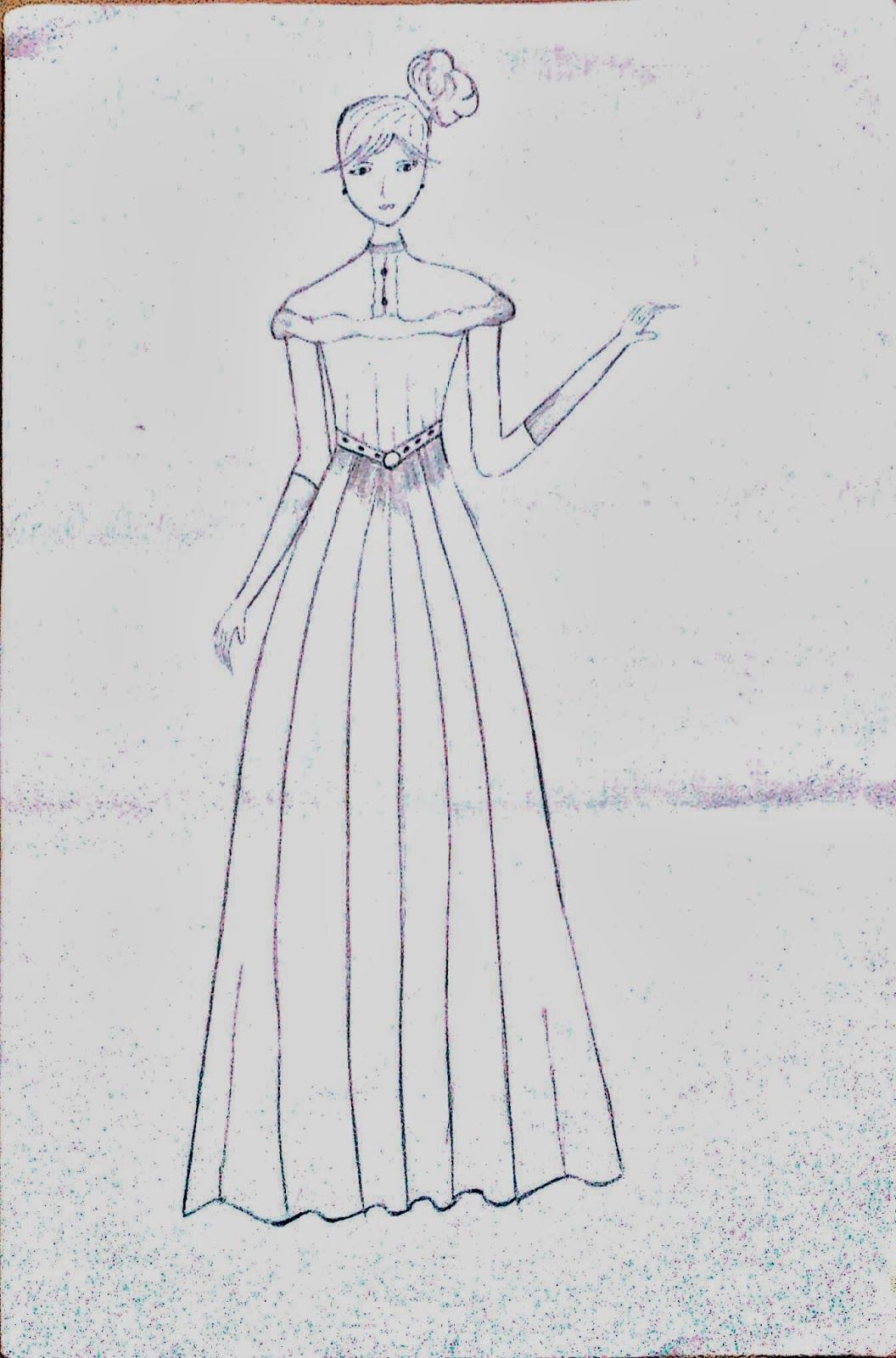 Detail Sketsa Desain Gaun Nomer 11