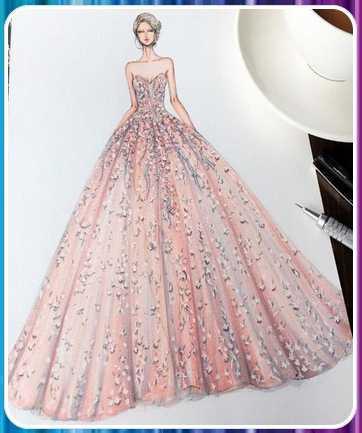 Detail Sketsa Desain Gaun Nomer 12