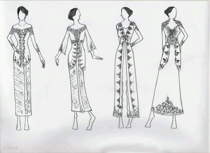 Detail Sketsa Desain Gaun Nomer 13