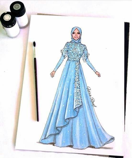 Detail Sketsa Desain Gaun Nomer 15