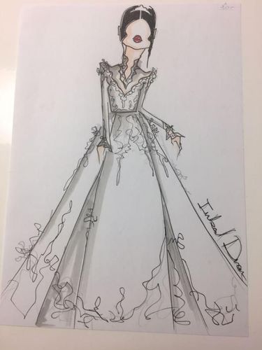 Detail Sketsa Desain Gaun Nomer 18