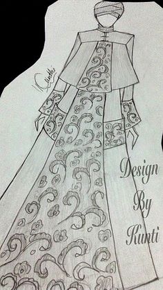 Detail Sketsa Desain Gaun Nomer 23