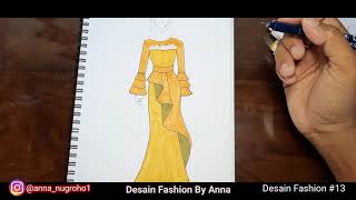 Detail Sketsa Desain Gaun Nomer 27