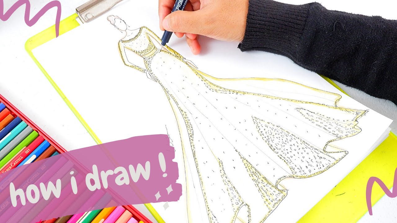 Detail Sketsa Desain Gaun Nomer 43