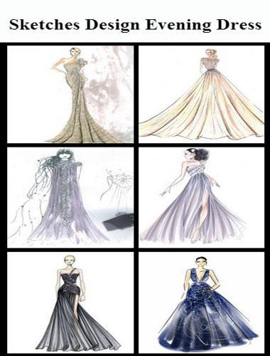 Detail Sketsa Desain Gaun Nomer 47