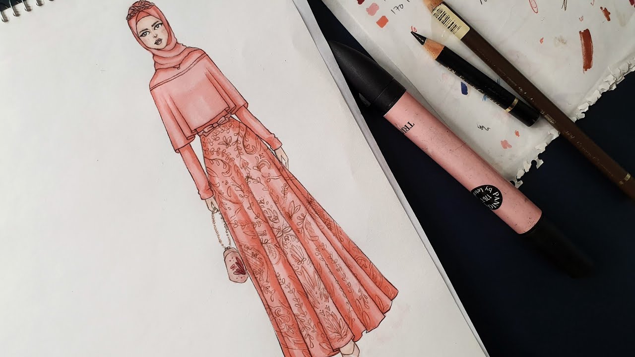 Detail Sketsa Desain Gaun Nomer 48