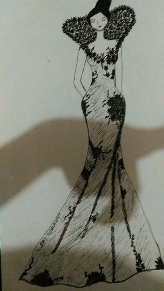 Detail Sketsa Desain Gaun Nomer 51