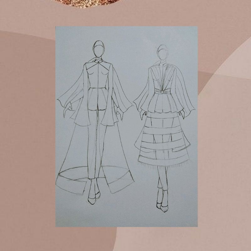 Detail Sketsa Desain Gaun Nomer 58