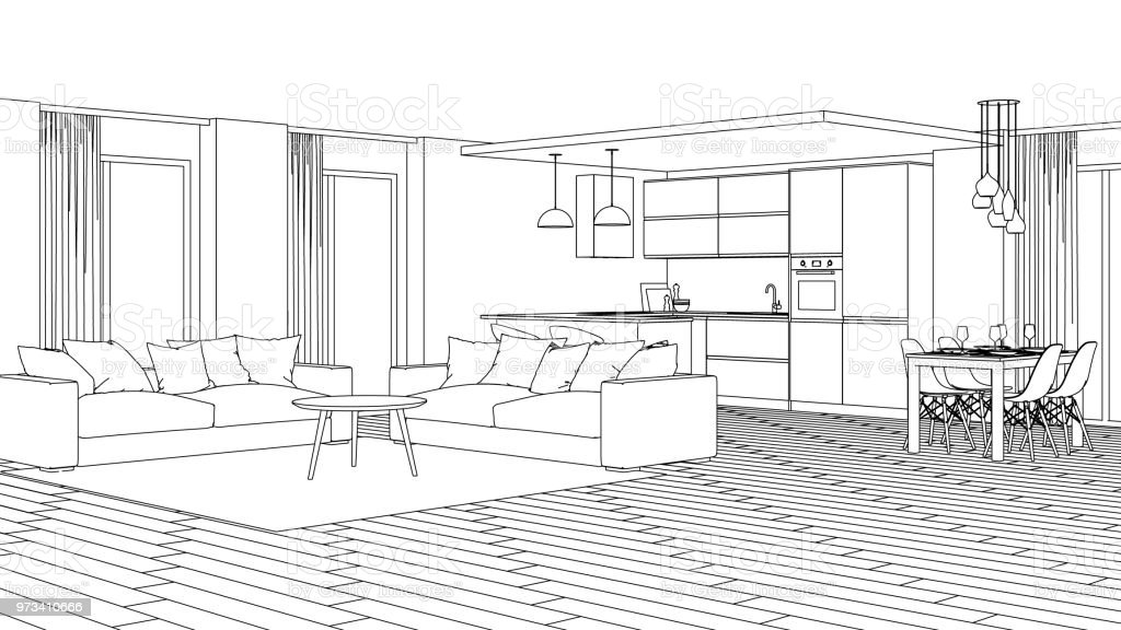 Detail Sketsa Desain Interior Rumah Nomer 17